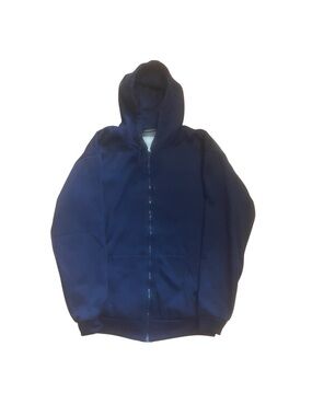 Generation One G1 Navy Vintage Y2K Waffle Knit Full Zip Men Hoodie Sz M